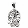 STERLING SILVER MEN'S PENDANT W/CZ 73mm - Cobra