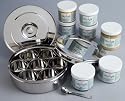 Greek Herbs & Spices (7) & Spice Box Stainless Steel Organizer by Ajika (a gourmet international food gift)