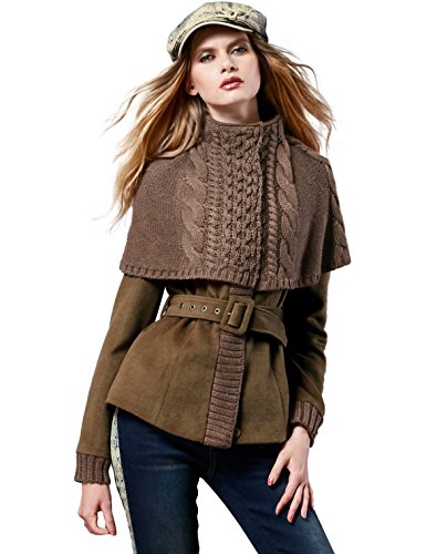 (アートカー)Artka オリジナルデザイン レディーズエスニック系ニットパッチワークウール混コート WA15351Q