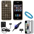Smoke Argyle Premium Rubberized Protective TPU Silicone Skin Cover Case for Verizon Wireless New iPhone 4 (16GB, 32GB) 4th Generation and AT&T iPhone 4 + Mirror Screen Protector for Apple iPhone 4 LCD Display Screen + Apple Licensed Cellet Premium Plug in Car Charger with Blue LED For Apple iPhone 4, 3GS, 3G, iPod Touch, & Nano + Apple Licensed Cellet Home Charger With Folding Blade For Apple iPhones, iPod Touch, Nano + SumacLife TM Wisdom Courage Wristband