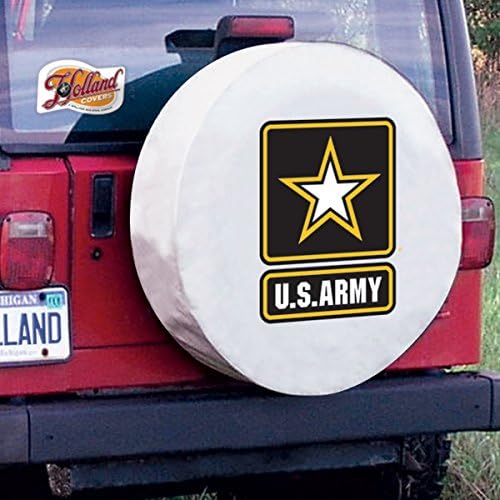United States Army Military White Spare Tire Cover Size: Y - 32.25 x 12 Inch