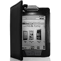 EasyAcc Schwarz hochwertigem Leder Tasche Schutzh&uuml;lle mit eingebauter LED-Licht f&uuml;r neue Kindle 4 Wi-Fi/3G 6 "E Ink Display-Reader + 2 Display-Schutzfolien f&uuml;r Kindle eBook (Krokopr&auml;gung PU-Leder)