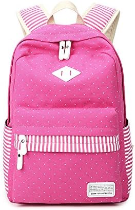 Qiaoshubao Unisex Canva Laptop Backpack School Outdoor Leisure Joker Backpack with Large Compartment (rose red)