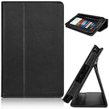 CaseCrown Bold Standby Case (Genuine Leather) for Amazon Kindle Fire Tablet - Black