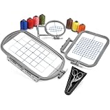 3-Hoop Embroidery Package w  Embroidery Thread and Scissors for Brother SE270D, SE-350,... by 