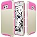 Galaxy S6 Case, S6 Case - ULAK 2in1 Hybrid Rubber Matte Slim Hard Case Cover for Samsung Galaxy S6 (Gold/Rose Pink)