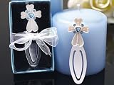 White Cross Bookmark with Blue Crystals (Set of 72)
