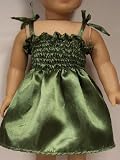 Green Satin Sundress Summer Dress Doll Clothes Outfit Fits American Girl 18