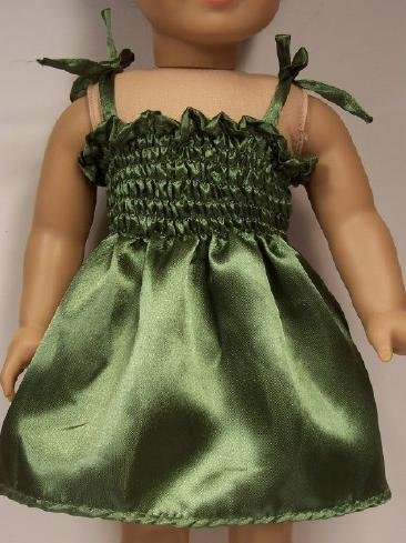 Green Satin Sundress Summer Dress Doll Clothes Outfit Fits American Girl 18