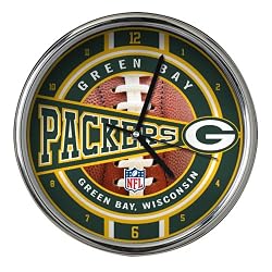 Green Bay Packers Chrome Clock