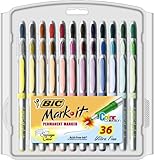 BIC Mark-It Permanent Marker, Ultra Fine Point, Assorted Colors, 36-Count
