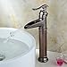 Hiendure Single Control Rustic Bronze Bathroom Vessel Faucet, Antique Copper Finish