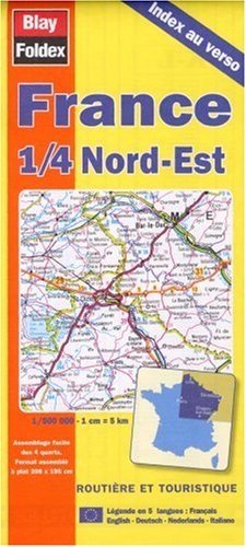 City Travel Guides Discounted  Livres : Carte routière : France 1/4 Nord-Est (avec index au verso et légende en 5 langues)