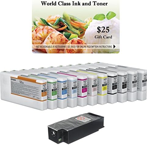 Complete Bundle Pack Set of All (11) NEW Genuine Original Epson Stylus PRO 4900 InkJet Cartridges + a FREE $25 Restaurant Gift Card. T6531/T6532/T6533/T6534/T6535/T6536/T6537/T6538/T6539/T653A/T653B.