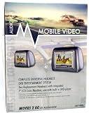 Pair of Brand New Audiobox Mmd7hrpkg Universal Headrests with 7 Tft Car Monitors Built in + Built in Dvd/cd/mp3 Player + (2) Headsets + Interchangable Gray, Tan, and Black Headrest Covers, and More!