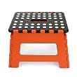 EASY EZ FOLD STEP STOOL 9" FOLDING STORAGE (ORANGE)