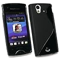 Kit Me Out IT - Sony Ericsson Xperia Ray ( ST-18i ) - Protezione Custodia / Cover / Skin en Gel TPU - 'La S' Nero + LCD Pellicola Protettiva Schermo