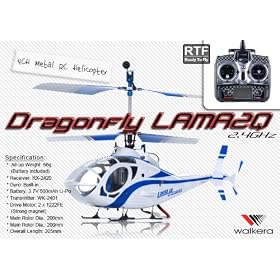 2.4GHz Walkera Dragonfly LAMA2Q 4-CH Metal RC Helicotper RTF w/ Digital 2.4Ghz Transmitter Palm size helicopter equipped with an advanced radio system and metal upgrades.