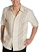 Apparel : Cubavera Men's Short Sleeve Linen Point Collar Shirt