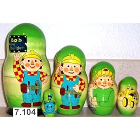Russian Nesting Doll Bob the Builder 5 Pc 7 in #7.104 by