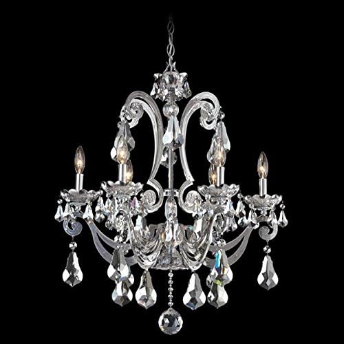 Schonbek 5333-49GS Cadance 6 Light Single Tier Chandelier in Black Pearl with Swarovski Strass Golden Shadow crystal