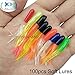JSHANMEI 110pcs/Lot Soft Lures Jig Head Hooks Set Mixed Color Long Tail Smell Worms Bait Artificial Jigging Lure Lead Head Hook Set With PVC Box