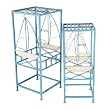 Set of 2 Light Blue Nautical Theme Sailboat Plant Stands