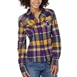 Mossimo Supply Co. Juniors Boyfriend Flannel Plaid Top - Purple
