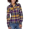 Mossimo Supply Co. Juniors Boyfriend Flannel Plaid Top - Purple