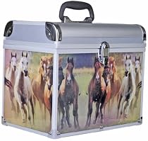 HKM Putzbox Aluminium Horses, 21 x 27 x 32 cm