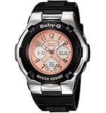 Casio Women's BGA110-1B Baby-G Shock Resistant Black and Silver-Tone Analog Sport Watch