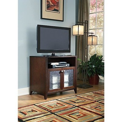 kathy ireland Office by Bush Furniture Grand Expressions Tall TV Stand, Warm Molasses great price