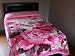 Plush Pink Flower Heavy Weight 12lbs Acrylic Mink Blanket