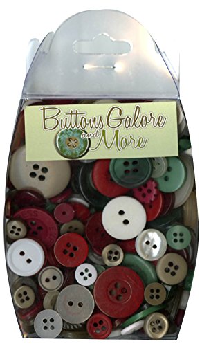 Buttons Galore Hand-Dyed Button, 3.5-Ounce, Red/Green/White