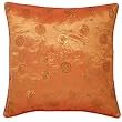 Decorative Handmade Cushion Cover / Pillow Sham With Floral Swirl Designs - Sunset Orange-Red
