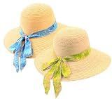 Sun Protection Straw Garden Hat with Ribbon by BagnBasket
