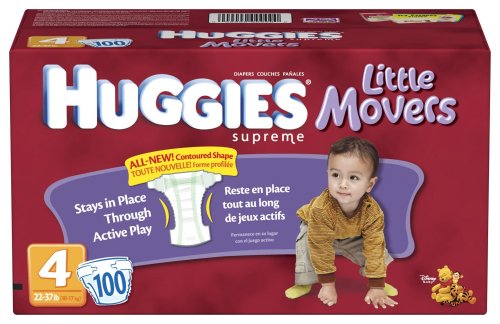 Huggies Supreme Little Movers Diapers, Step 4 (Pack of 100)