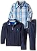 Nautica Boys' 3 Piece Quarter-Zip Sweater, Button-Front Shirt, Denim Pant