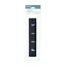 Amerock H55590-MS 9-Inch Classic Key and Gadget Rack, Mahogany with Silver Hooks