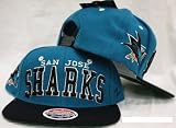 San Jose Sharks Snapback Teal / Black Two Tone Adjustable Plastic Snap Back Hat / Cap