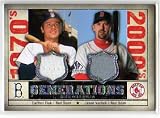2008 SP Legendary Cuts Carlton Fisk and Jason Varitek Dual Game Used Jersey Baseball Card