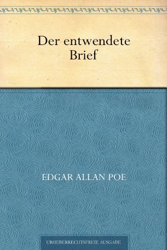 Buch - Cover Der entwendete Brief - Edgar Allan Poe - 
