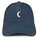 Trendy Apparel Shop Crescent Moon Embroidered Soft Low Profile Adjustable Cotton Cap - Navy