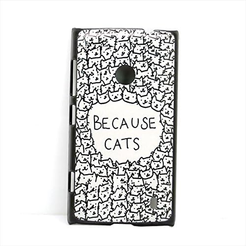 WEAPOWER(TM)High Quality For Nokia Lumia 520 Case Cute Animal Cats Skin Back Black Sides Design Plastic Hard Protective Mobile Phone Cover