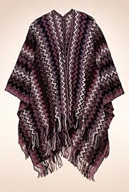 Open Front Fine Zig Zag Knitted Wrap