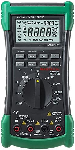 MASTECH MS5208 6600Counts Digital Multimeter True RMS AC Voltage Current Temperature Tester Megger Insulation Resistance Meter