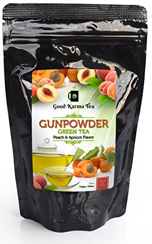 Good Karma Tea Gunpowder Peach Apricot Green Tea, 4 oz