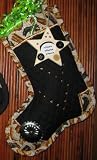 Cowboy Boots on Black Diamonds Quilt Christmas Stockings and Gifts and Parties Hanging Stockings of Quilting Cotton Fabric are Handcrafted Keepsakes Personalized with Picture Frames