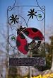 Ladybug Metal and Glass Decorative Hanging Design Post