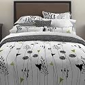 Perry Ellis Asian Lily Black Collection Bed in a Bag, Queen